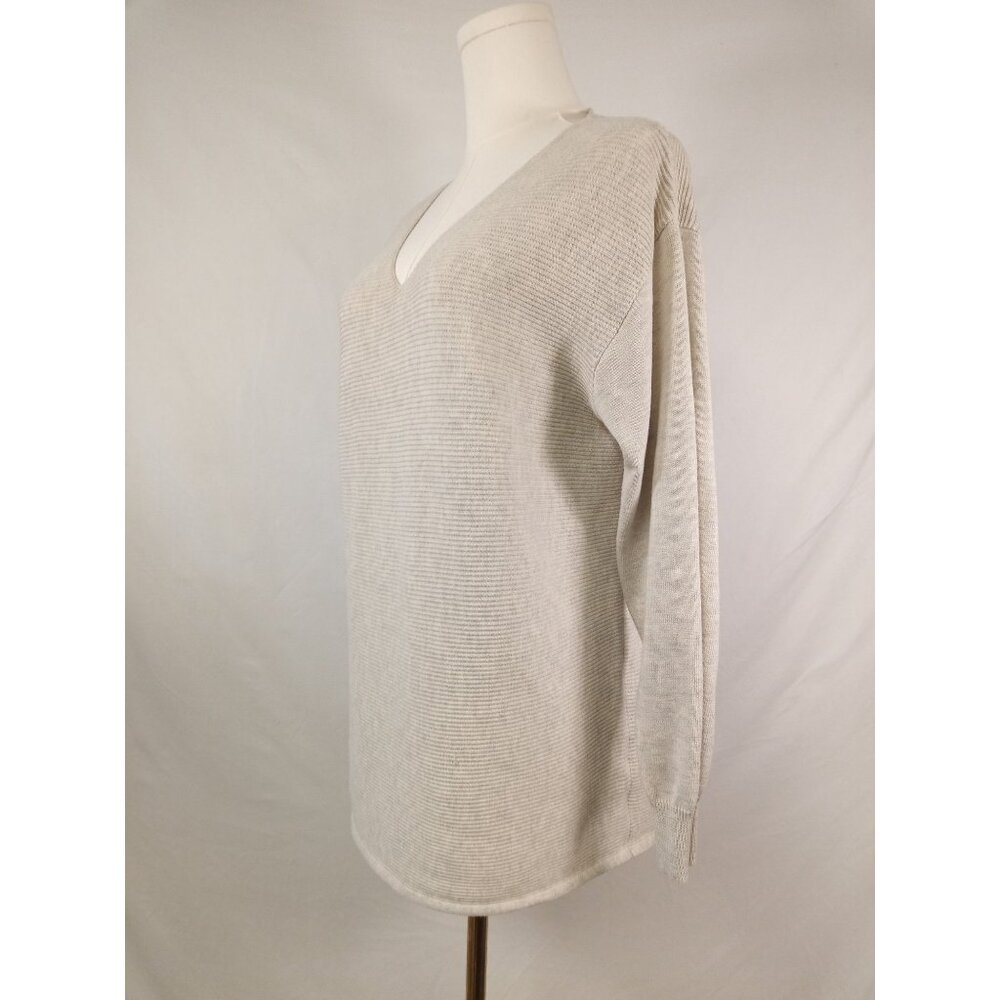 Ella Moss Women's Beige V-Neck Sweater Size Large - Picture 2 of 5